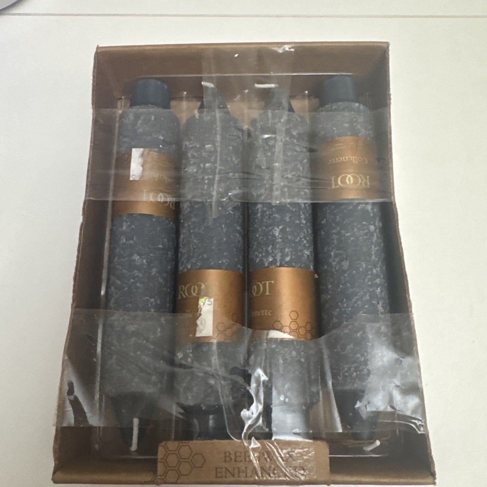 Root 7" Timberline Collenette Stone Candles Beeswax Enhanced Set of 4 USA